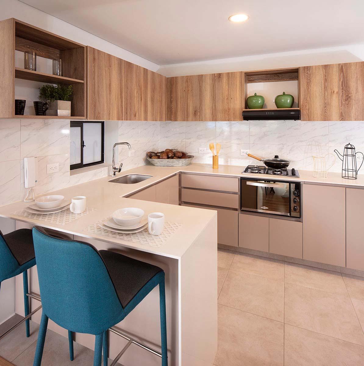 cocina con isla apartamento gregal