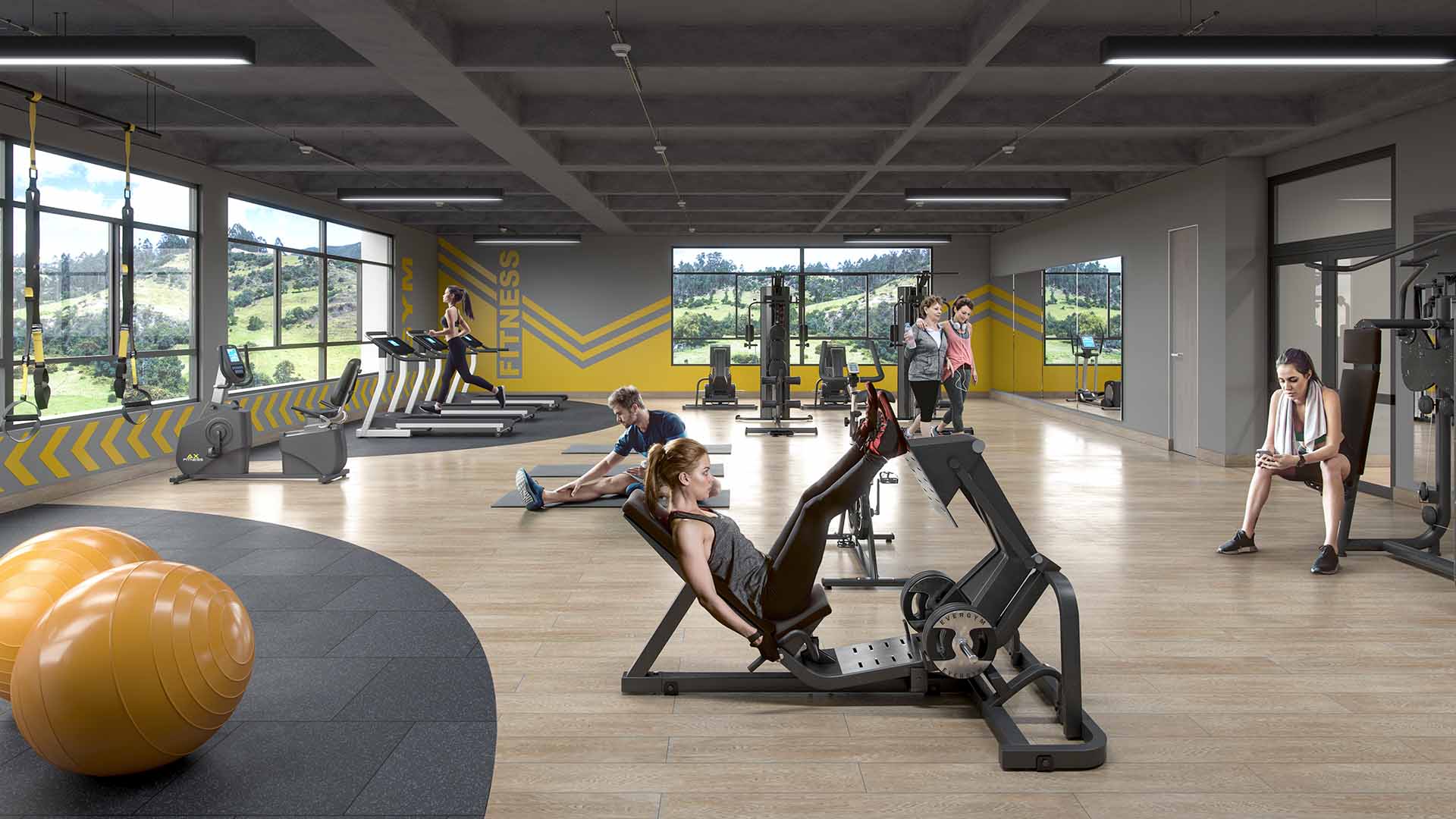 gimnasio equipado poryecto verdemonte